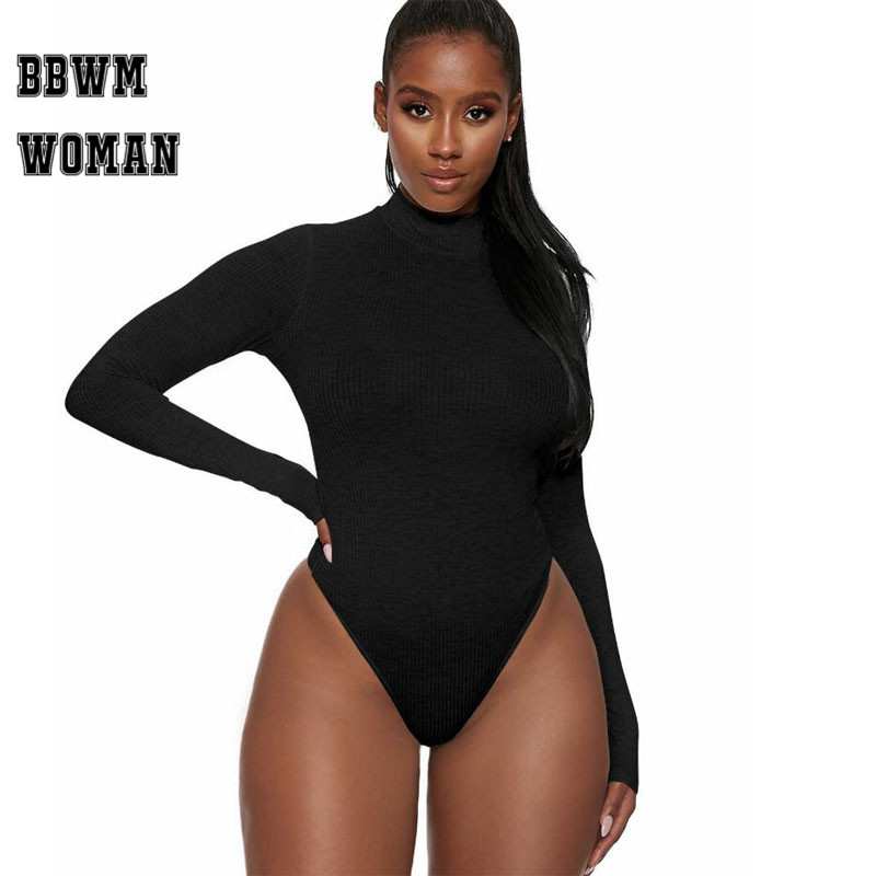 Body sexy de primăvară ușor de asortat pentru femei, cu mânecă lungă, 2019, design nou, cu guler, bodycon, pentru femei, ZO1840