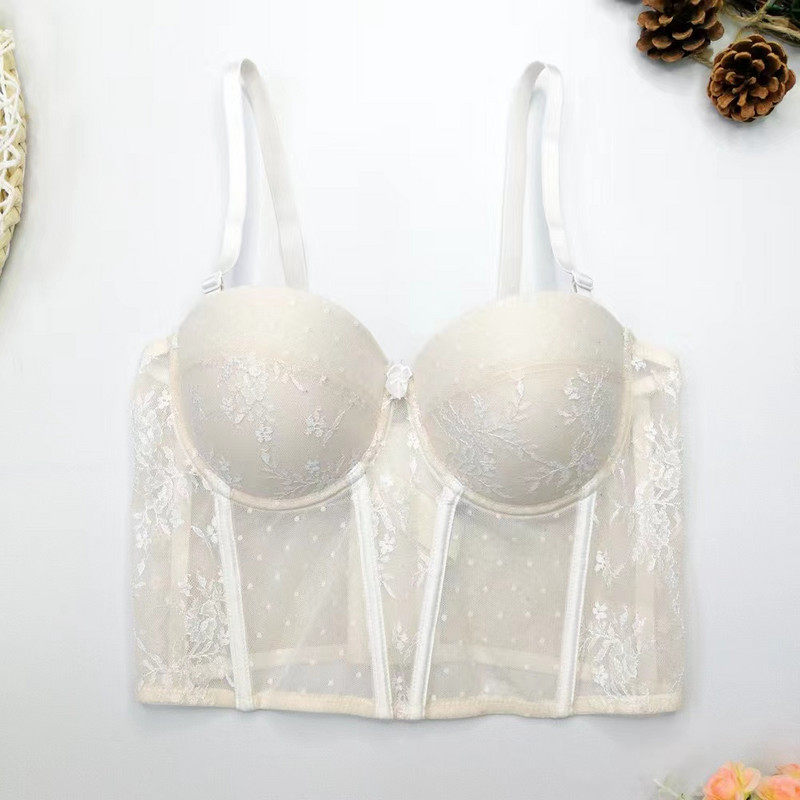 Seksikad ööklubid staniki damskie toruga pitsist võrkkangast läbipaistev kleit korsett kalaluu peal õhuke osa naba seksikas kuum tüdruku vest