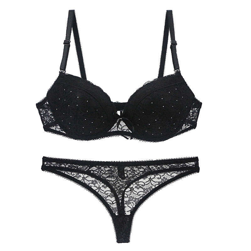 CXZD Γυναικεία Σετ Σουτιέν Plus Size Σέξι εσώρουχα Bralette 3/4 κούπα Εσώρουχα Κοστούμι εσώρουχα Push Up Δαντέλα Τρυπάνι σουτιέν Γυναικεία εσώρουχα
