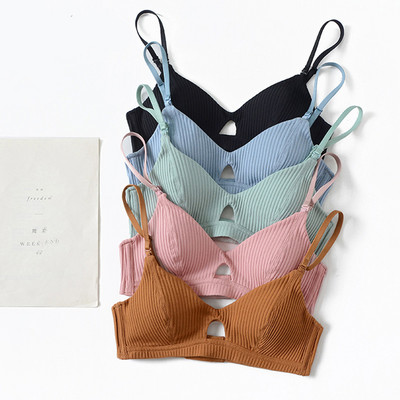 Bezmaksas piegāde 5 krāsas Sexy Women Bikini Polsterēts krūšturis Bralette kokvilnas krūšturis Ultrathin Pure Cotton Brasiere Apakšveļa, apakšveļa