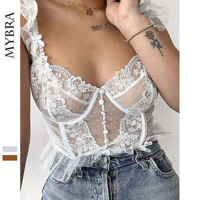 Bralette franțuzești sexy din dantelă brodată ultra-subțire, vestă transparentă, modelare a corpului, sujetador tanga, sutien pentru femeie