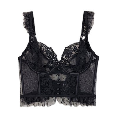 Prantsuse seksikas bralette üliõhuke tikitud pits läbinähtav vest keha kujundav sujetador string perspektiivne rinnahoidja femme