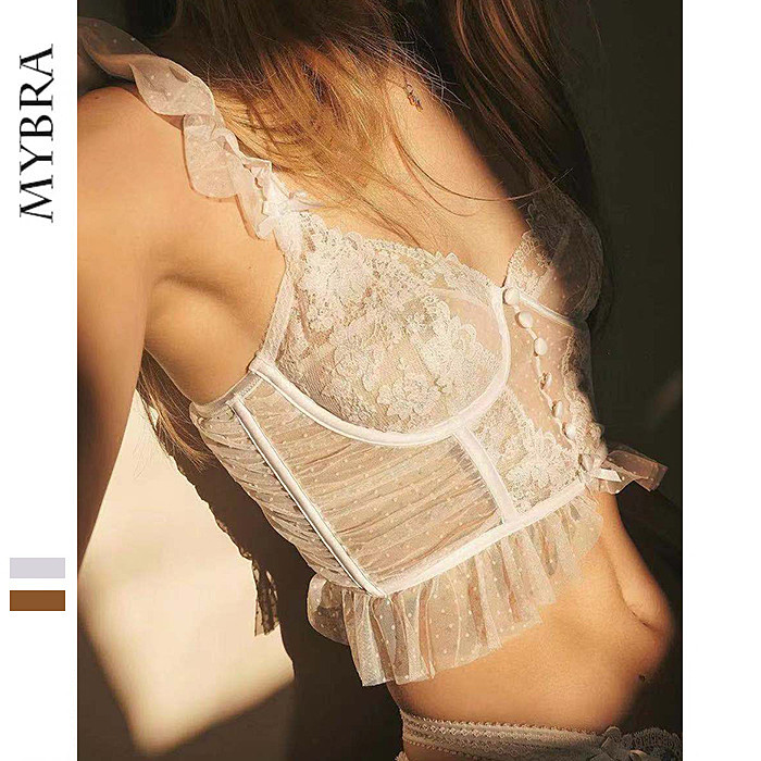 Prantsuse seksikas bralette üliõhuke tikitud pits läbinähtav vest keha kujundav sujetador string perspektiivne rinnahoidja femme