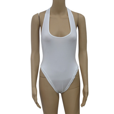 Pamučni bodi s V-izrezom i naramenicama Slova patchwork Bodycon Body 2019. Ženska moda Club Party Body