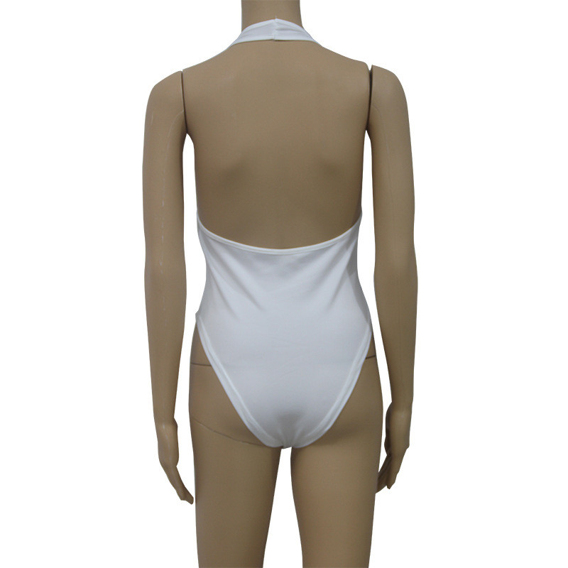 Pamučni bodi s V-izrezom i naramenicama Slova patchwork Bodycon Body 2019. Ženska moda Club Party Body