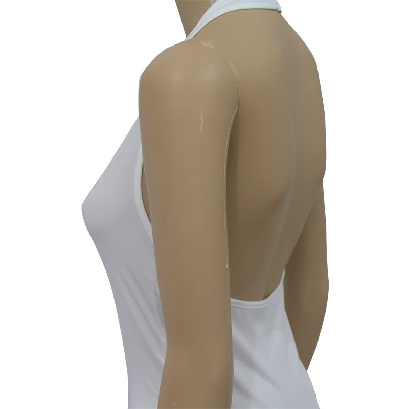 Pamučni bodi s V-izrezom i naramenicama Slova patchwork Bodycon Body 2019. Ženska moda Club Party Body