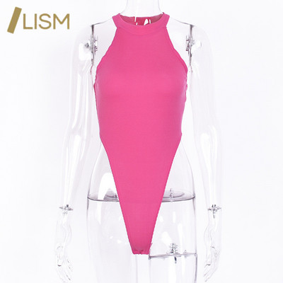 LISM Seksi jednobojni bodi za vježbanje visokog struka Ženski ljetni bodi bez rukava za fitness Modni ženski ulični kombinezon