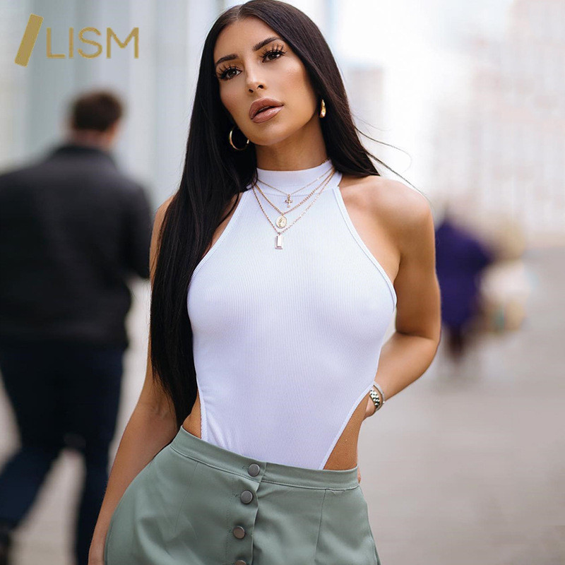 LISM Seksi jednobojni bodi za vježbanje visokog struka Ženski ljetni bodi bez rukava za fitness Modni ženski ulični kombinezon