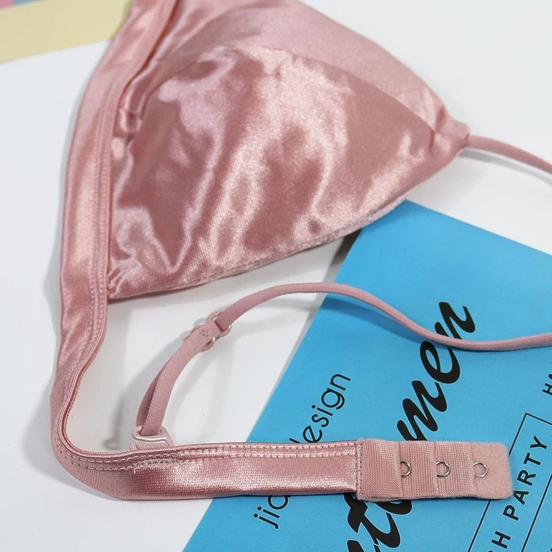 Sutien pentru femei în stil francez pentru fete înfășurat în piept curea de umăr reglabilă cu o singură cataramă din satin sexy cu tub Lenjerie de corp Lenjerie feminină