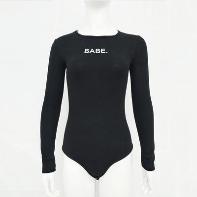 Body cu imprimeu cu litere, skinny, sexy, pentru femei