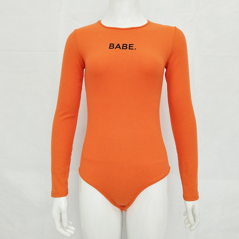 Body cu imprimeu cu litere, skinny, sexy, pentru femei