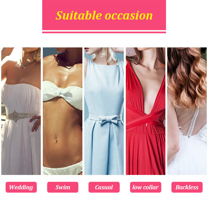 WEICHENS ženski silikonski grudnjak Nevidljivi ljepljivi grudnjak Push up grudnjak bez naramenica Višekratna navlaka za bradavice za podizanje grudi