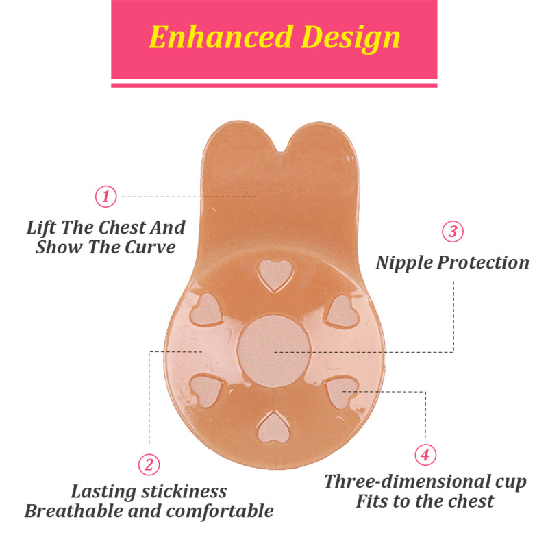 WEICHENS ženski silikonski grudnjak Nevidljivi ljepljivi grudnjak Push up grudnjak bez naramenica Višekratna navlaka za bradavice za podizanje grudi