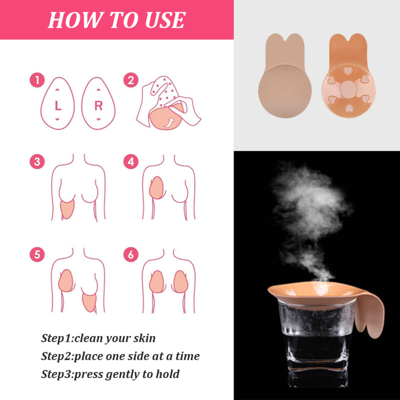 WEICHENS ženski silikonski grudnjak Nevidljivi ljepljivi grudnjak Push up grudnjak bez naramenica Višekratna navlaka za bradavice za podizanje grudi