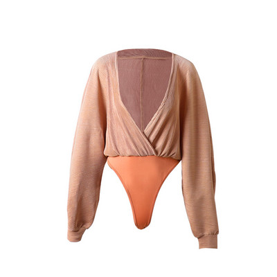 Σέξι γυναικείο κορμάκι με βαθύ V λαιμόκοψη Μόδα μακρυμάνικο φαρδύ γυναικείο ρόμπερ Ανοιξιάτικο casual ολόσωμο ολόσωμο φόρμα 2020 new hot