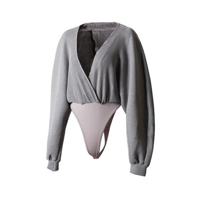 Σέξι γυναικείο κορμάκι με βαθύ V λαιμόκοψη Μόδα μακρυμάνικο φαρδύ γυναικείο ρόμπερ Ανοιξιάτικο casual ολόσωμο ολόσωμο φόρμα 2020 new hot