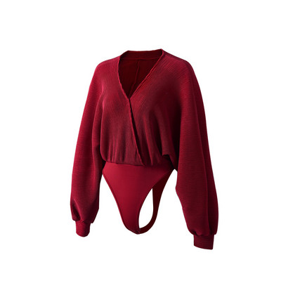 Σέξι γυναικείο κορμάκι με βαθύ V λαιμόκοψη Μόδα μακρυμάνικο φαρδύ γυναικείο ρόμπερ Ανοιξιάτικο casual ολόσωμο ολόσωμο φόρμα 2020 new hot