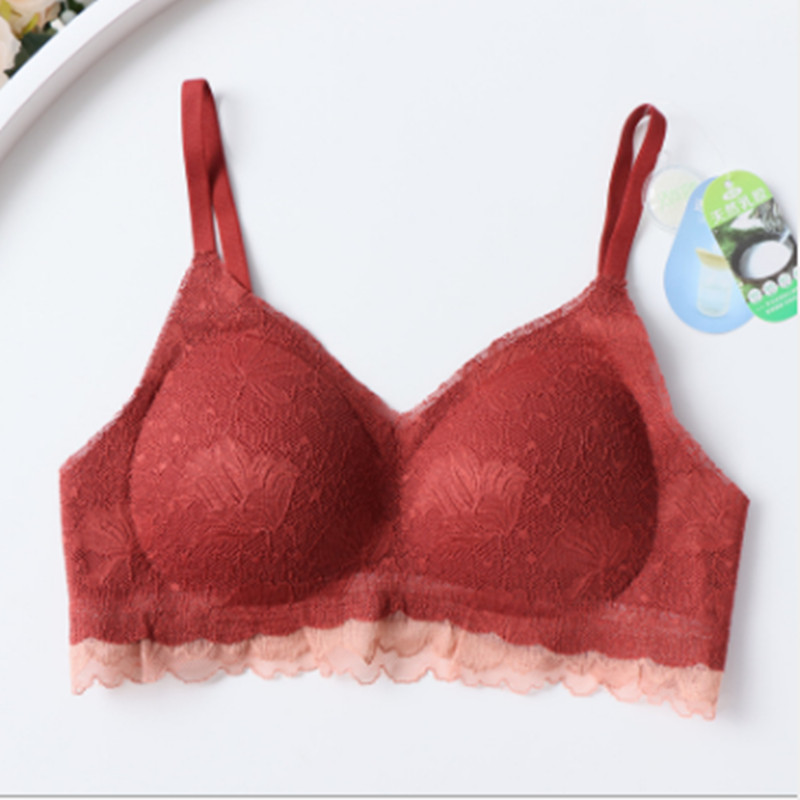 Latex Fashion Sexy Dantela Spate No Trace Pro Skin Sling Lenjerie de corp pentru femei însărcinate Sutien subțire pentru femei fără oțel