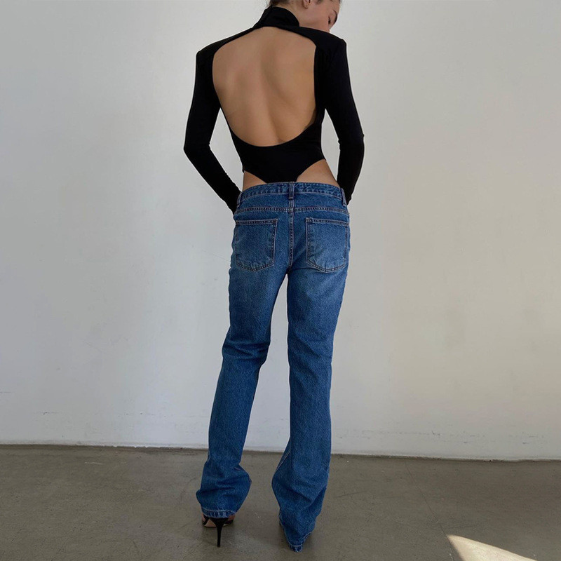 Σέξι πάρτι Κομψό φθινοπωρινό χειμωνιάτικο κορμάκι Βασικό κορμάκι με ζιβάγκο Φθινοπωρινό χειμωνιάτικο μακρυμάνικο κορμάκι εξώπλατο 2020 νεότερο