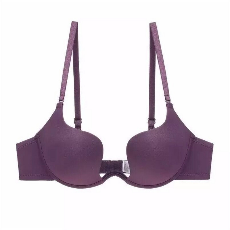 1PC Sutiene sexy fără spate pentru femei Deep U Low Cut Lenjerie Multi Wear Lenjerie de corp Push Up fără sudură Fără tampon Sutien de nuntă Bralette