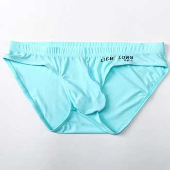Бельо Briefs Bulge Big Penis Pouch sexi за момчета Elephant Nose Sexy Seamless Ice Silk Mens Male Panties Low Rise Underpants