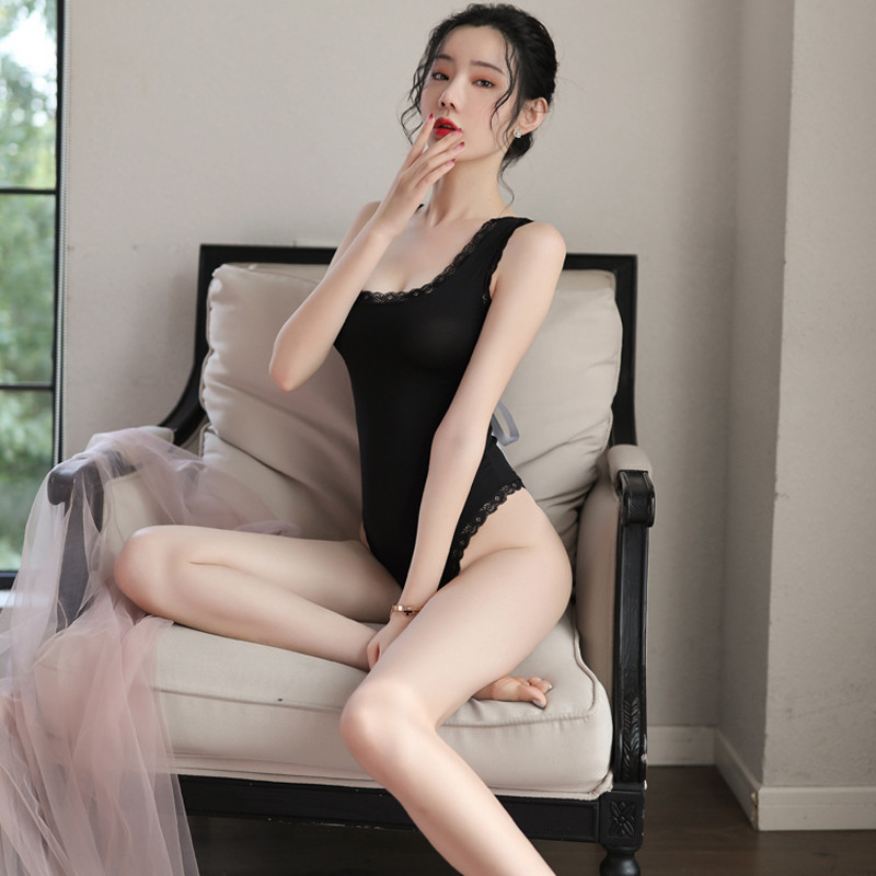 Noua vestă neagră sling feminină în interiorul bretele sexy în salopetă subțire sălbatică cu fundul fierbinte