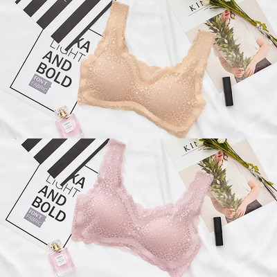 [Purtăbil în patru sezoane] lenjerie de corp din dantelă fără sudură pentru femei se adună femei sexy fără inel de oțel sutien de somn frumos rezistent la șocuri