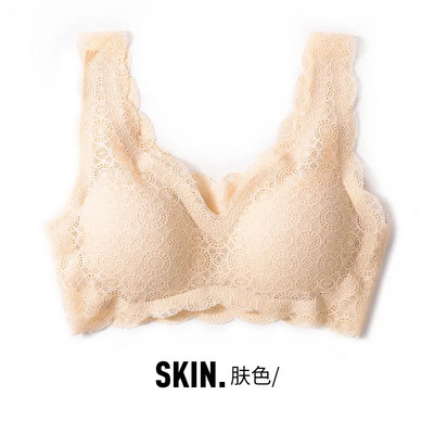 [Purtăbil în patru sezoane] lenjerie de corp din dantelă fără sudură pentru femei se adună femei sexy fără inel de oțel sutien de somn frumos rezistent la șocuri