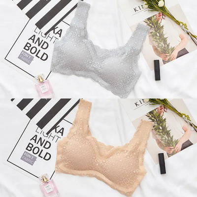 [Purtăbil în patru sezoane] lenjerie de corp din dantelă fără sudură pentru femei se adună femei sexy fără inel de oțel sutien de somn frumos rezistent la șocuri