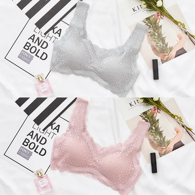 [Purtăbil în patru sezoane] lenjerie de corp din dantelă fără sudură pentru femei se adună femei sexy fără inel de oțel sutien de somn frumos rezistent la șocuri