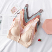 Sanderala Sutiene confortabil din bumbac pentru femei Lenjerie de corp respirabilă Buton frontal fără sârmă Lenjerie solidă căptușită confortabilă Lenjerie de noapte