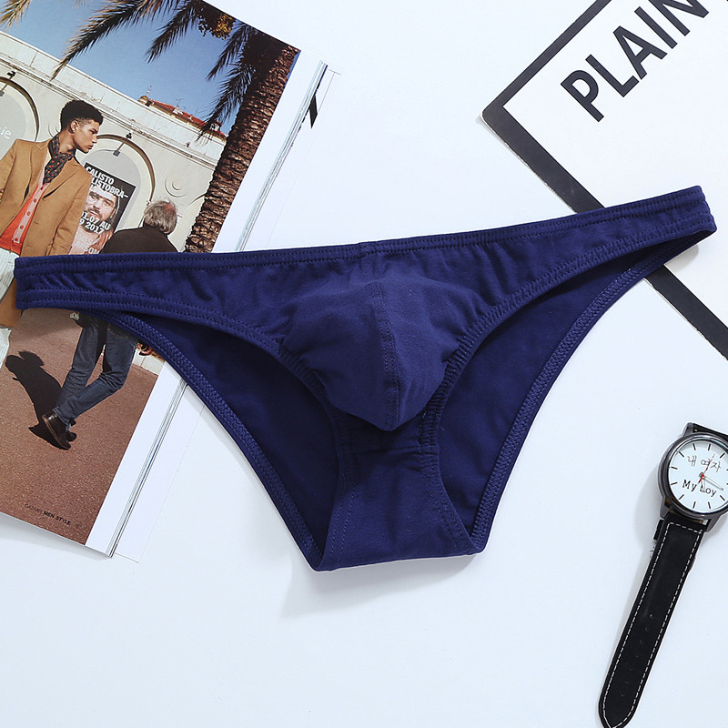 Pamučne gaćice Muške udobne gaćice Muško donje rublje Bikini Drop shipping Muške prozračne gaćice niskog struka Jednobojne 1811