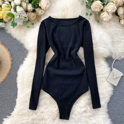 Proljeće Jesen Ženska majica kratkih rukava Sportska odijela Uski bodi s dugim rukavima donjeg dijela Ženski kombinezon jednobojnih kombinezona s kratkim rukavima A2065