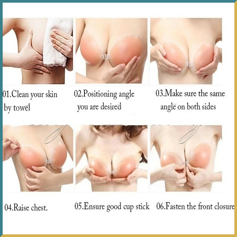 Αόρατα σουτιέν σιλικόνης για γυναίκες Νυφικό Εσώρουχα BraletteClear Strap Multiway Strapless Μπροστινό κλείσιμο Στηθόδεσμο