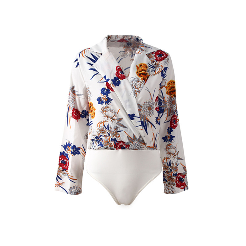 SINFEEL Bluză înfășurată în față Body Femei Îmbrăcăminte de lucru 2018 Office Laides Sexy Gât în V Mâneci lungi Salopete elegante pentru femei