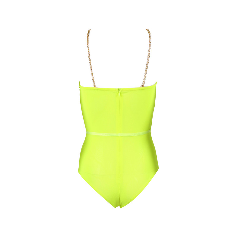 Naiste metallist ketirihmad seljata Bodi, must võrkroheline läbipaistev seksikas Bodycon Jumpsuit Club Party Wear Body