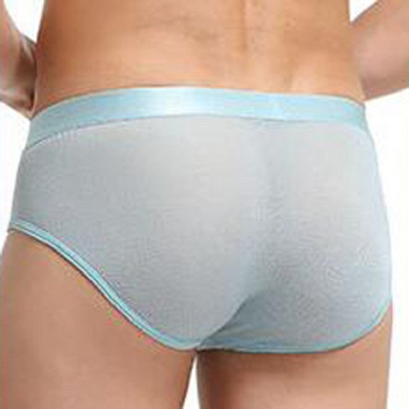 Σούπερ μαλακό άνετο εσώρουχο Ice Silk Sheer Transparent Mesh Ανδρικά σλιπ με στάμπα Σέξι εξωτικά εσώρουχα με χαμηλή μέση