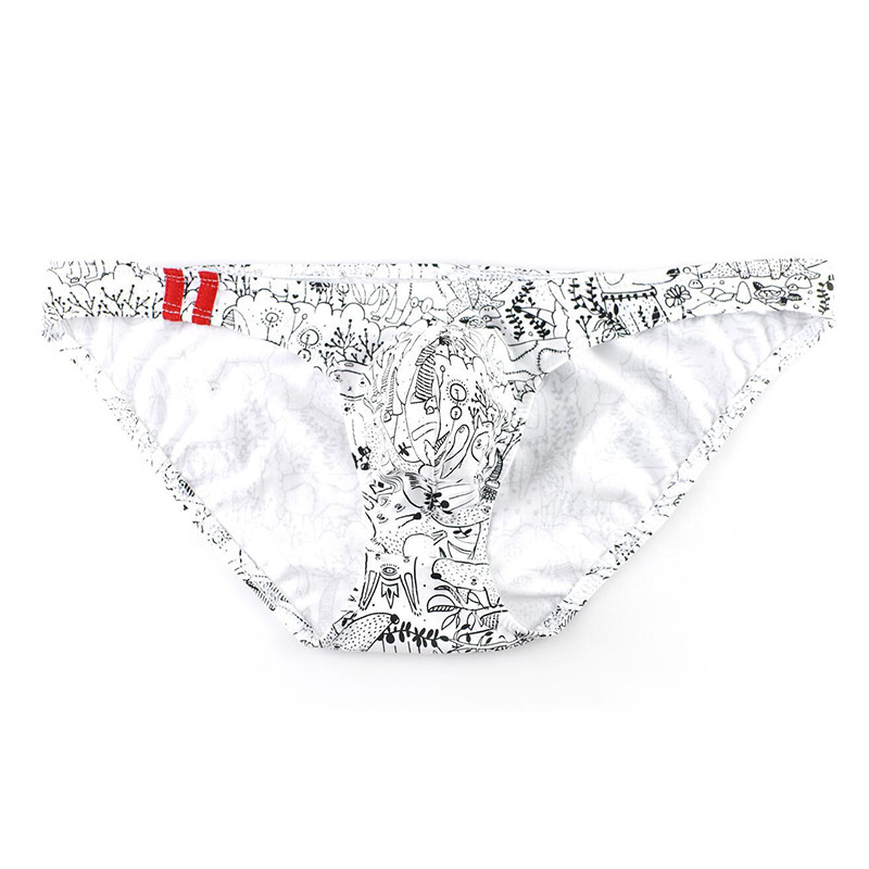 2022 Slip pentru bărbați sexi, cu dungi în husă în U, chiloți sissy, lenjerie de corp respirabilă pentru bicicletă, chiloți din bumbac, talie joasă, lenjerie cu imprimeu