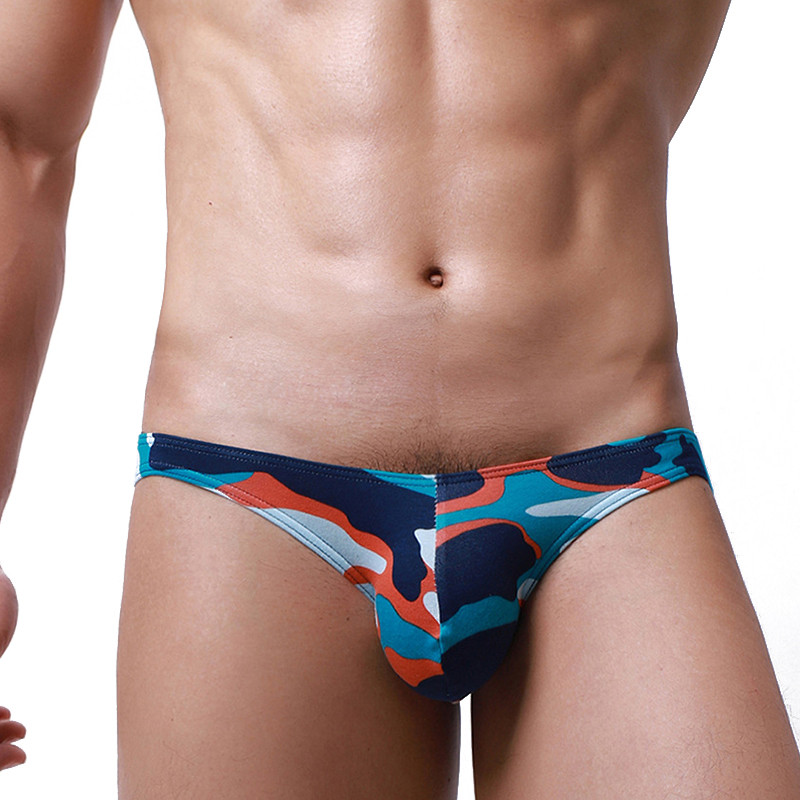 2022 Slip pentru bărbați sexi, cu dungi în husă în U, chiloți sissy, lenjerie de corp respirabilă pentru bicicletă, chiloți din bumbac, talie joasă, lenjerie cu imprimeu