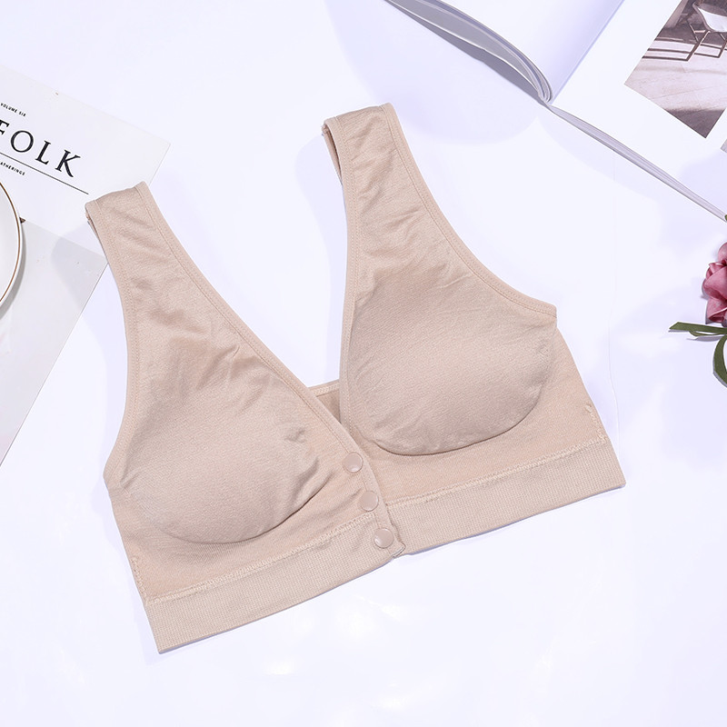 Sutien de alăptare nou deschis în față Sutien de maternitate pentru alăptare Acces cu o singură mână Cupe detașabile din spumă turnată Sutien de alăptare din bumbac