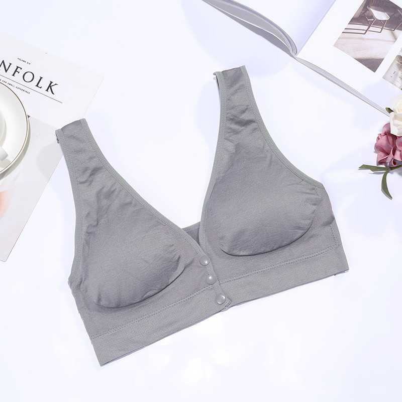 Sutien de alăptare nou deschis în față Sutien de maternitate pentru alăptare Acces cu o singură mână Cupe detașabile din spumă turnată Sutien de alăptare din bumbac