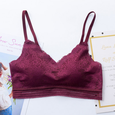 Roseheart uus naistele punane juhtmevaba pitsiga polsterdatud rinnahoidja ühes tükis aktiivsed rinnahoidjad Naiste rinnahoidjad Jooga õmblusteta Invisible Cup AB