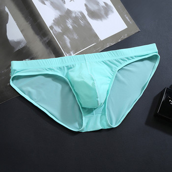 Мъжки слипове Ice Silk Briefs Seamless Sexy Transparent Underwear Мъжки U Convex Pouch Бельо с ниска талия Гащички за възрастни, дишащи M-4XL