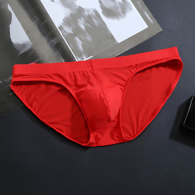Мъжки слипове Ice Silk Briefs Seamless Sexy Transparent Underwear Мъжки U Convex Pouch Бельо с ниска талия Гащички за възрастни, дишащи M-4XL