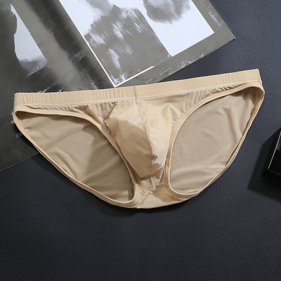 Muške ledeno svilene gaćice Bešavne seksi prozirne donje rublje Muško U konveksno donje rublje niskog struka Prozračne gaćice za odrasle M-4XL