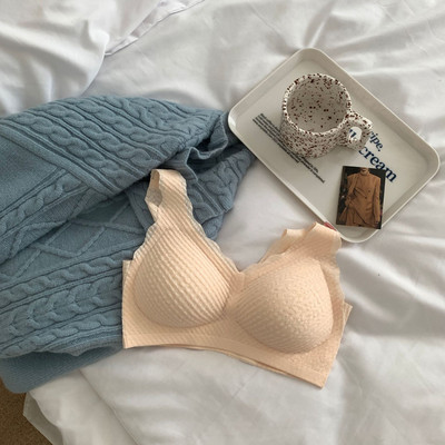 Seksi čipkani prsluk u stilu donjeg rublja od lateksa Djevojke Studentice Slatka mala prsa skupljena sa strane Mlijeko bez čeličnog prstena Jednodijelni sportski grudnjak