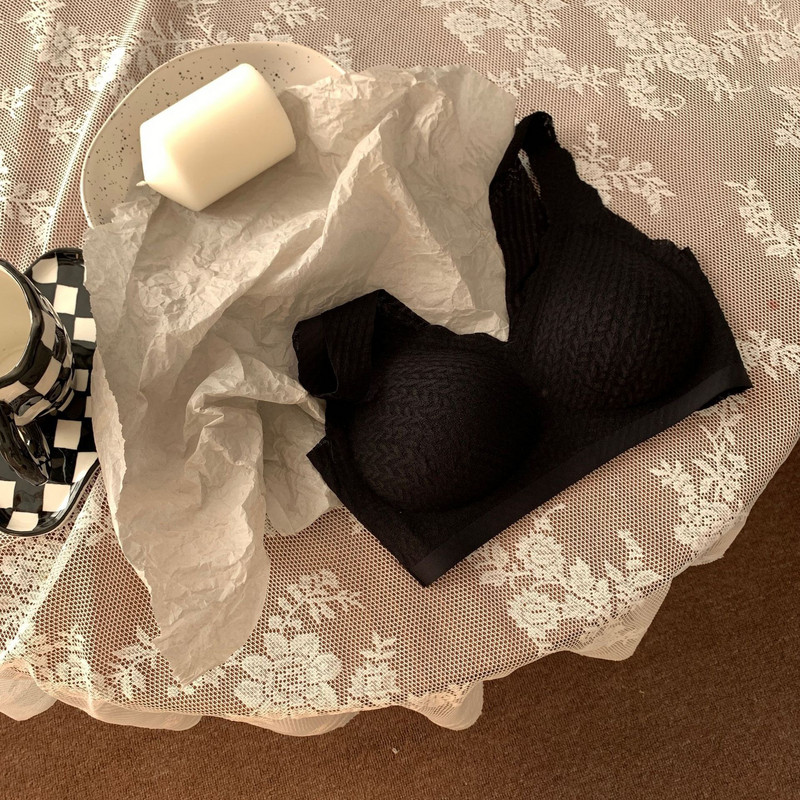 Seksi čipkani prsluk u stilu donjeg rublja od lateksa Djevojke Studentice Slatka mala prsa skupljena sa strane Mlijeko bez čeličnog prstena Jednodijelni sportski grudnjak