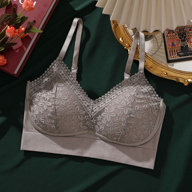 Naiste rinnahoidjad Seksikad õmblusteta juhtmevaba pitsist käevõrud Gather Push Up naistepesu V kaelusega Camis puuvillane mugav pehme naiste aluspesu