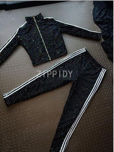 Γενέθλια Celebrate Nightclub Γυναικεία τραγουδίστρια κολάν χορευτικού σόου στολή Sparkly πολύχρωμες πούλιες κορμάκι 2 στυλ Γυναικείο