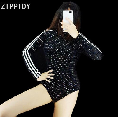 Γενέθλια Celebrate Nightclub Γυναικεία τραγουδίστρια κολάν χορευτικού σόου στολή Sparkly πολύχρωμες πούλιες κορμάκι 2 στυλ Γυναικείο